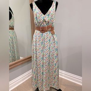 ZARA Floral Midi Cottagecore Dress w/Pockets